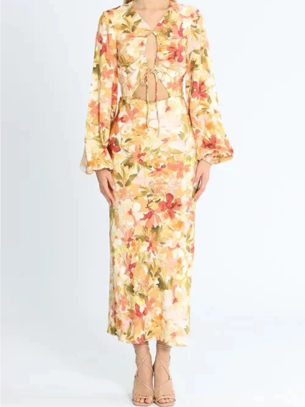 SIGNIFICANT OTHER LUCIA CUT-OUT
FLORAL MIDI DRESS